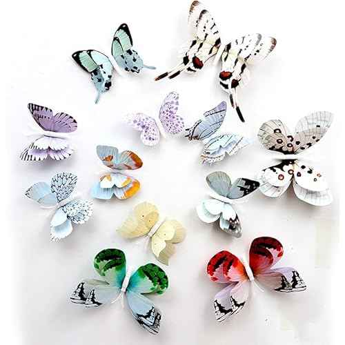 24pcs Butterfly Wall Decor,3D Butterfly Decals for Wall Sticker,Magnetic Butterflies Decor,Stickers for Kids Bedroom Party Wedding Crafts Decoration,Removable Mural Stickers Bedroom Decor