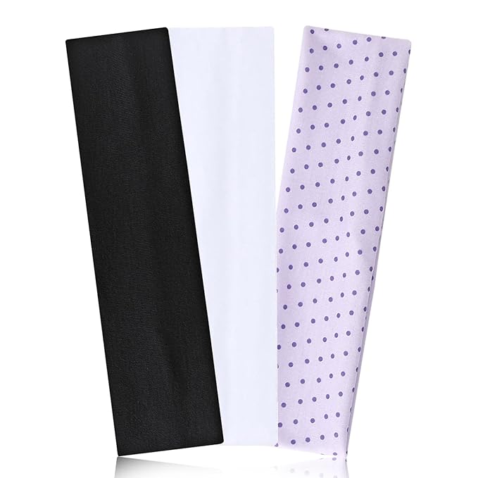 Headbands for Women Non Slip 3 Pcs Elastic Head Bands for Women's Hair Soft Cotton Cloth Stretch Headbands for Women for Daily Fashion