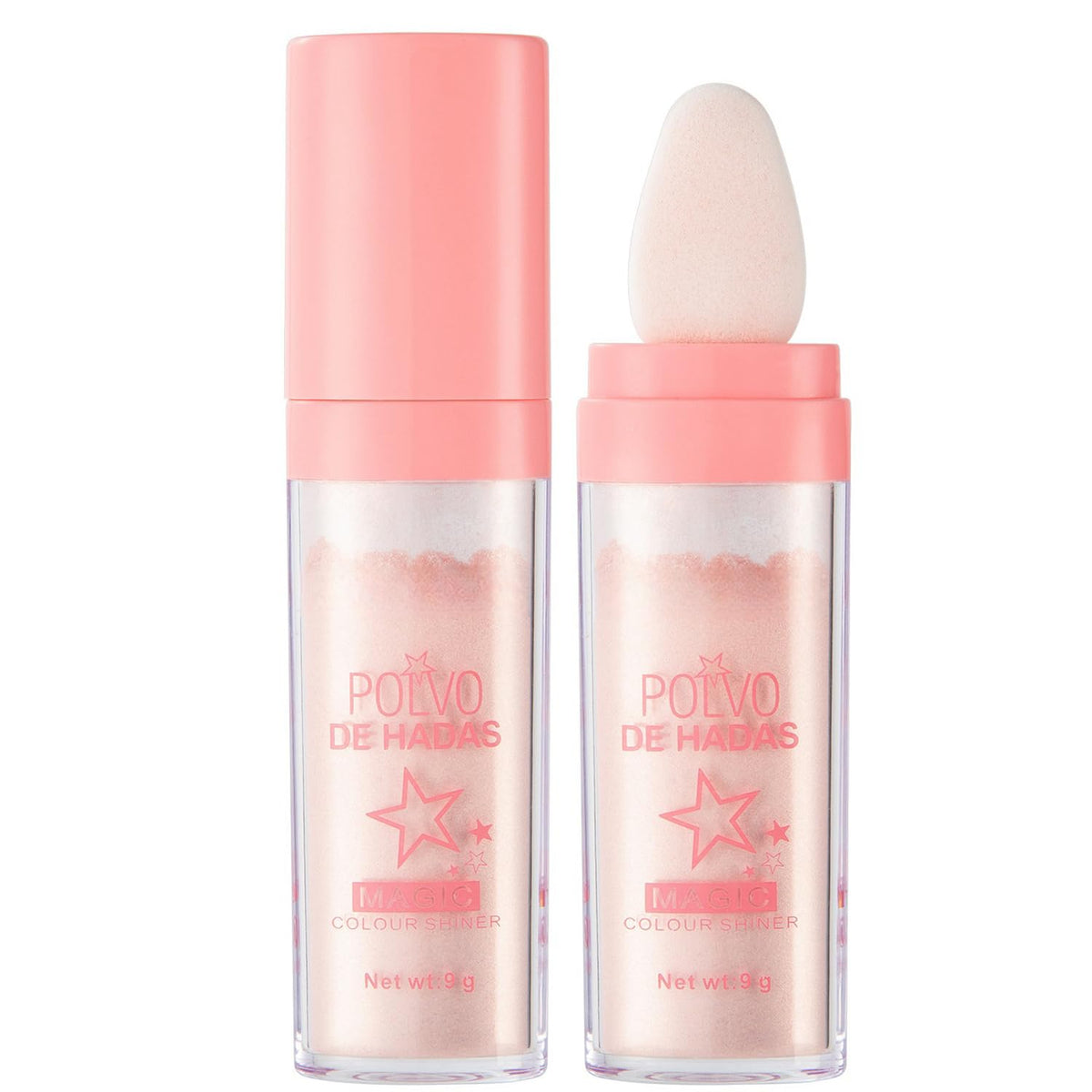Polvo De Hadas Fairy Dust Highlight Patting Powder - Full Body Contouring and Clavicle Pearlescent Patting Powder for Face and Eye, Halloween Sparkling Body Glitter Powder (#02 Fairy pink)