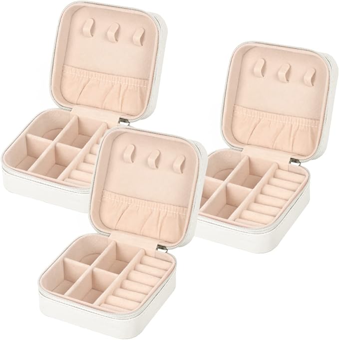 Travel Jewelry Case Small Jewelry Box Jewelry Organizer Storage Case Portable PU Leather Mini Jewelry Travel Case for Girls Womens Earring, Necklace, Rings,Bracelets
