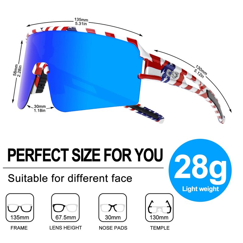 AVV Polarized Sports Sunglasses for Men Women - UV400 Protection Cycling Glasses with Lightweight TR90 Frame, Ideal for Running Baseball Fishing Driving