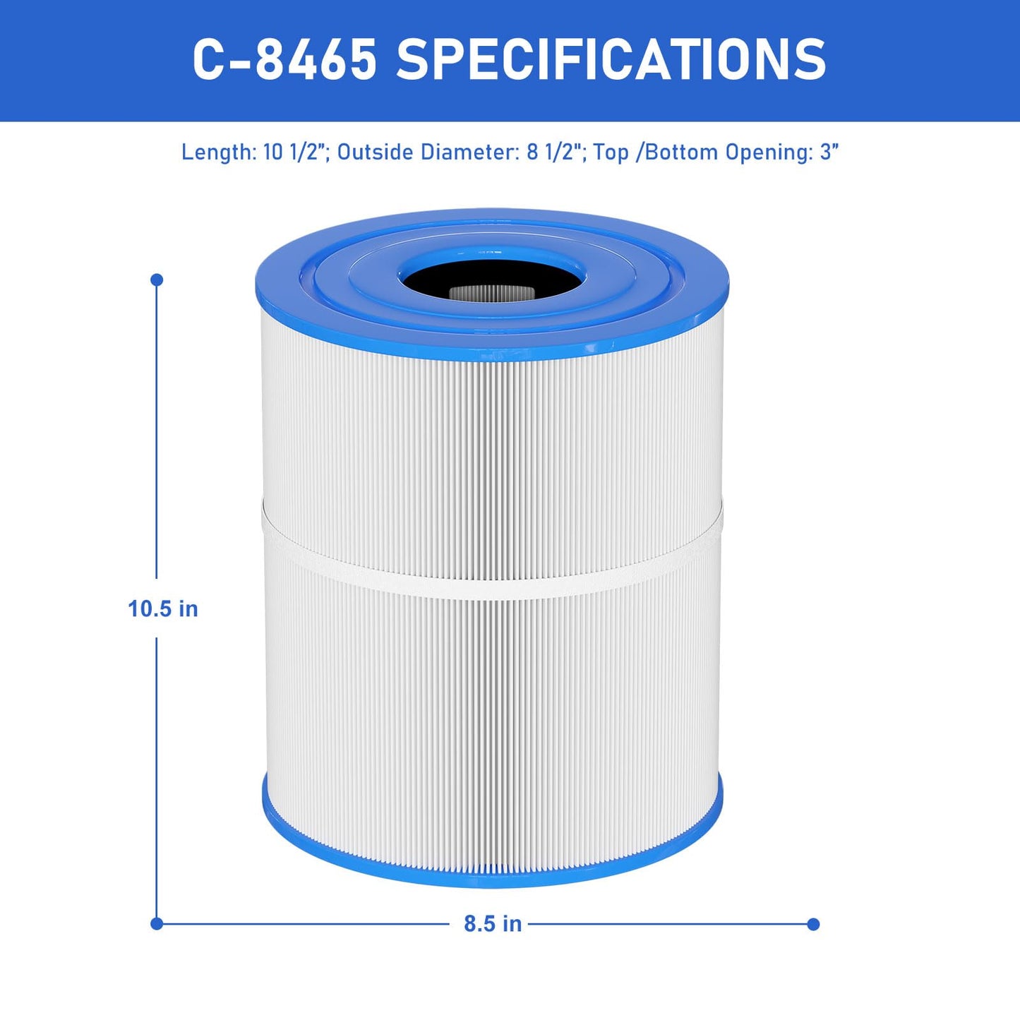 Vickmons C-8465 Spa Filter Replacement Compatible with Watkins 31114, Pleatco PWK65, Filbur FC-3960, 71827, 71828, Watkins 65 sq.ft Tiger River Spa Filter 2 Pack