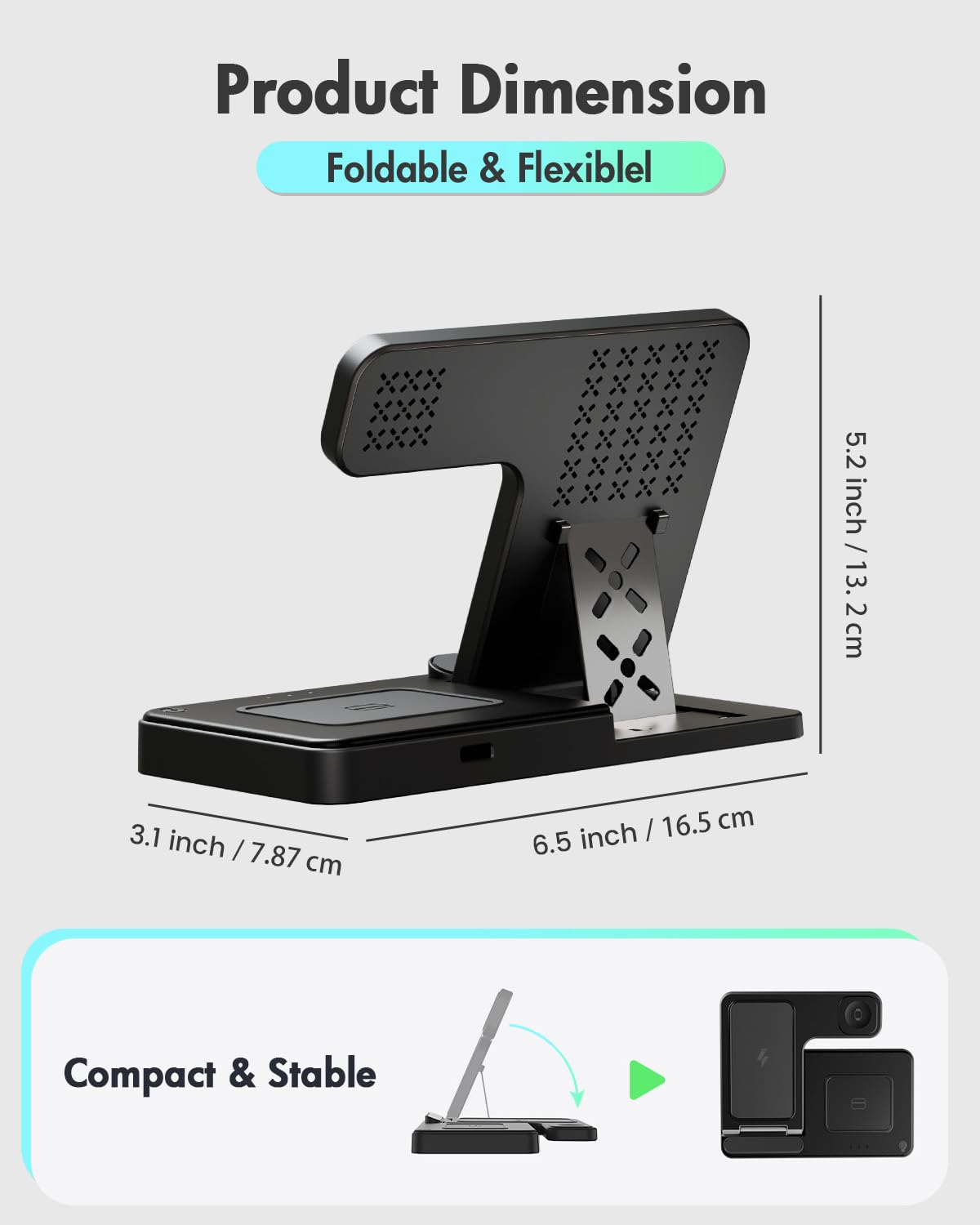 Wireless Charger iPhone Charging Station: 3 in 1 Charger Stand Multiple Devices for Apple - iPhone 16e 16 15 14 Pro Max 13 12 11 - Watch 10 9 8 7 6 5 4 3 2 SE and Ultra Series - Airpods 4 3 2 Pro