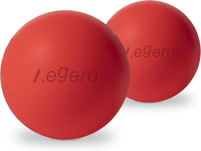 Massage Lacrosse Balls for Myofascial Release,Yoga Deep Tissue Massage,Trigger Point Therapy and Foot Plantar Fasciitis,Muscle Soreness Massager Ball (2Pack,Red)