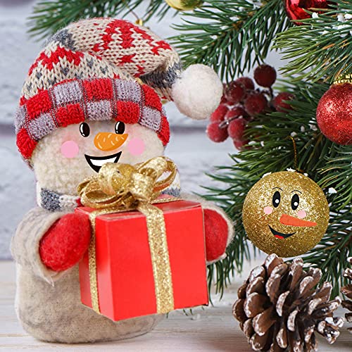 Snowman Decals PVC Face Stickers Christmas Wall Decor Stickers Glass Blocks Holiday Decals Snowman Hats Stickers Cute Snowman Face Decals for Home Wall Door Refrigerator Party Decoration (Cute Style)