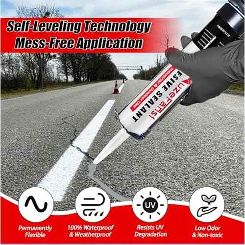 6 Pack Concrete Crack Filler, Self-Leveling Cement Crack Filler Waterproof Silicone Sealant, Flexible Magic Crack Repair for Concrete, 10.1 fl. oz,Gray