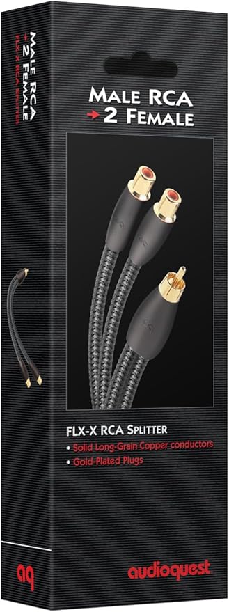 AudioQuest Y splitter - one RCA male to two RCA female 6in (15.24cm) cable