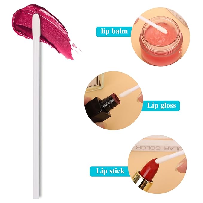 700 Piece Disposable Lip Wands - Lip Brushes, Lipstick & Gloss Applicators - Lint Free Makeup Applicator Brush Beauty Tool - White