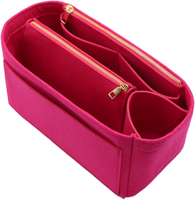 LEXSION Felt Purse Bag Organizer Insert with zipper Bag Tote Shaper Fit Speedy Neverful PM MM