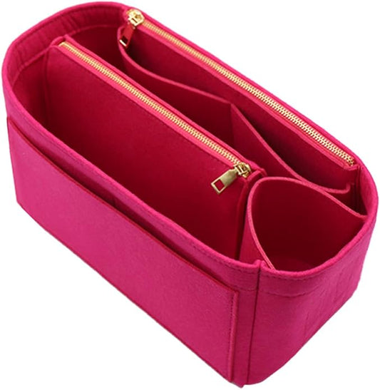 LEXSION Felt Purse Bag Organizer Insert with zipper Bag Tote Shaper Fit Speedy Neverful PM MM