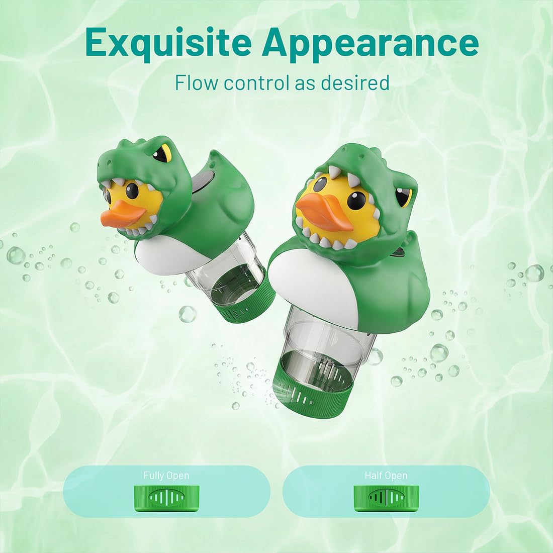 Solar Pool Chlorine Floater Pool Light Green Dino ChIorine Tablet Floater 3 Inch Floating ChIorine Dispenser for Summer Party Decorations Hot Tub SPA(Chlorine Tablets Not Included) GR03