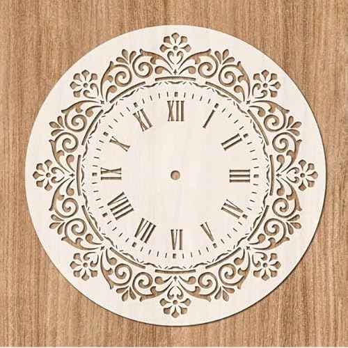 Round Clock Reusable Stencils for Crafts,Floral Clock Face Painting Stencil for Wood DIY Art Craft Drawing Templates for Painting on Wood Wall Cake Card Scrapbooking Paper