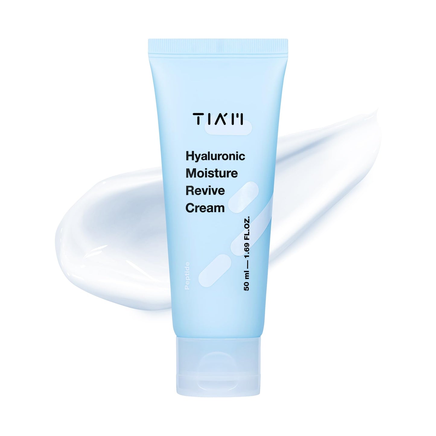 TIA'M TIAM Hyaluronic Moisture Revive Cream, 1.69 fl oz, Peptide & Ceramide Facial Moisturizer for Long-Lasting Hydration and Firming, Perfect for Dry and Dehydrated Skin, Korean Skin Care