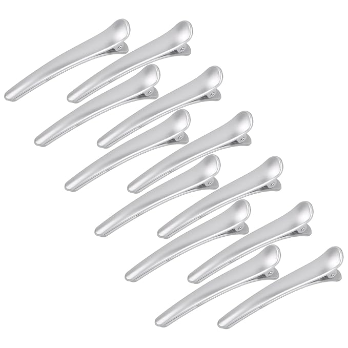 12 Pcs Silver Hair Clips for Styling Sectioning, YISSION 3.1 Inch Alligator Hair Clips Hair Barrettes No Crease Duck Billed Hair Clip, Hair Styling Accessories for Women Girls