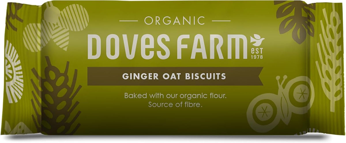 Doves Farm Organic Ginger Oat Biscuits | 200g | Irresistibly Tasty and Wholesome Treats | Crafted by Doves Farm | Pioneers of Organic Delights