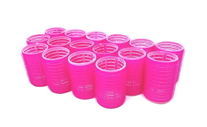 Set of 16 Self Grip Holding Hair Rollers Pro Salon Hairdressing Curlers Great for Fine & Short Hair - Medium Size Self Stick Hair Roller