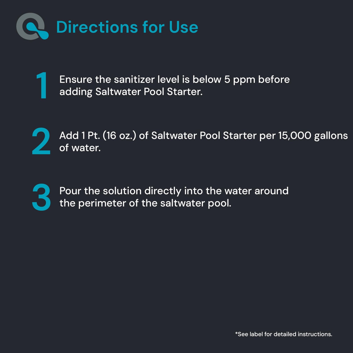 AquaDoc Saltwater Pool Starter Enzyme Treatment - 16 oz Treats up to 15,000 Gallons - Saltwater Pool Opening Chemical for Above Ground and Inground Pools - Made in USA