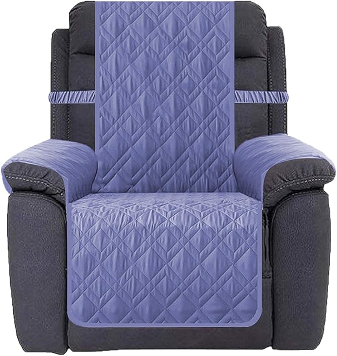 Ameritex Waterproof Nonslip Recliner Cover Stay in Place, Dog Chair Cover Furniture Protector, Ideal Recliner Slipcovers for Pets and Kids (Violetblue, 23")