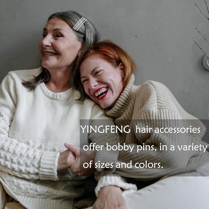White Bobby Pins for Hair, YINGFENG 220 Count 2.2 Inch Wavy Style Hair Pins for Women, Hair Clips Bulk with Storage Box, Hairpins Perfect for Gray or White Haired Ladies