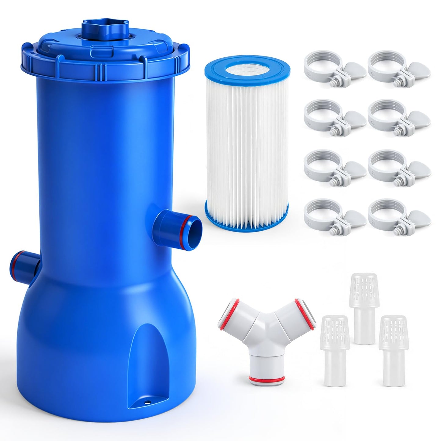 Above Ground Pool Filter Pump, 1000 GPH Powerful Swimming Pool Cartridge Filter Pump, ETL Certified Water Circulation and Filtration System with GFCI Protection - Keep Water Crystal Clean