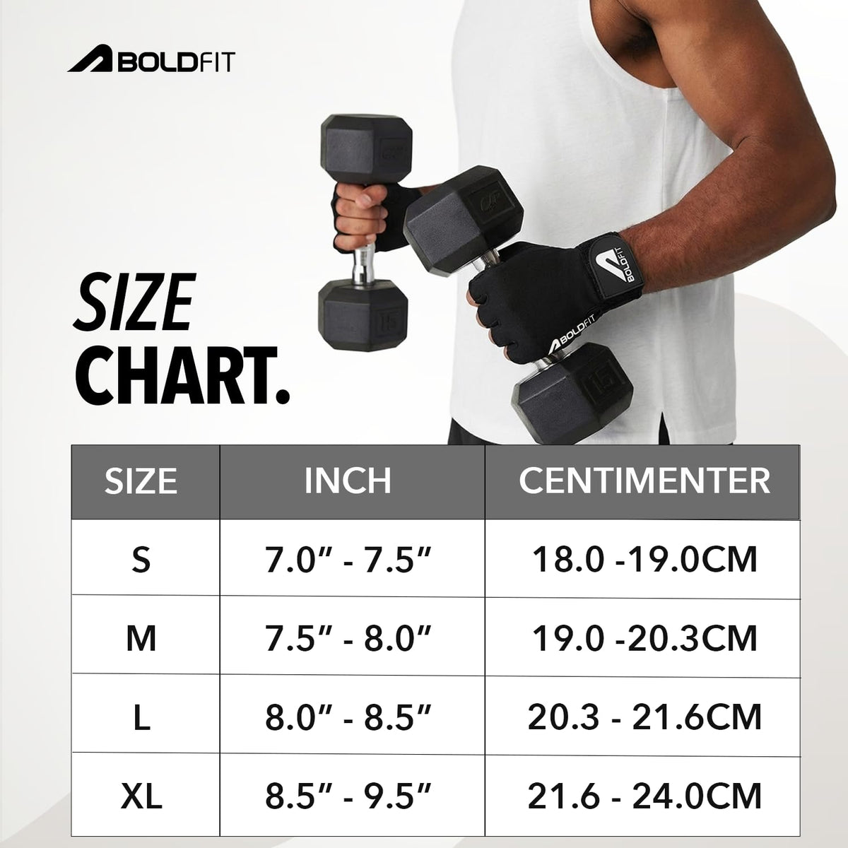 Boldfit Gym Gloves for Men & Women with Wrist Support Accessories for Weightlifting, Training, Exercise, Cycling Gloves, Bike Riding Gloves- Warrior -L, Polycotton Blend, Black, Large (8" - 8.5")