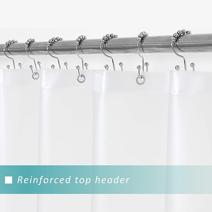 Mrs Awesome Frosted Shower Curtain Liner with 6 Magnets PEVA 8G Heavy Duty Thick Plastic Shower Curtain for Bathroom, Waterproof, 72x72, Frost