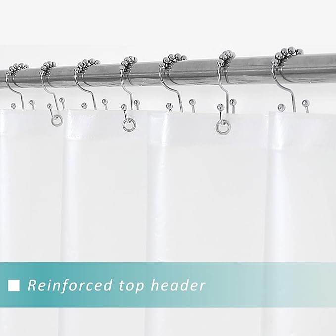 Mrs Awesome Long Shower Curtain Liner with 6 Magnets 72 x 80 inch Frosted Thick PEVA Waterproof Plastic Shower Curtain 72x80, Frost