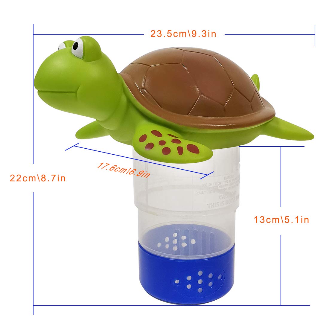 Blufree Chlorine Floater, Floating Chlorine Dispenser for Pools, Cute Turtle Pool Chlorines Floater, Large Capacity Chlorines Pool Floater w/Adjustable Release