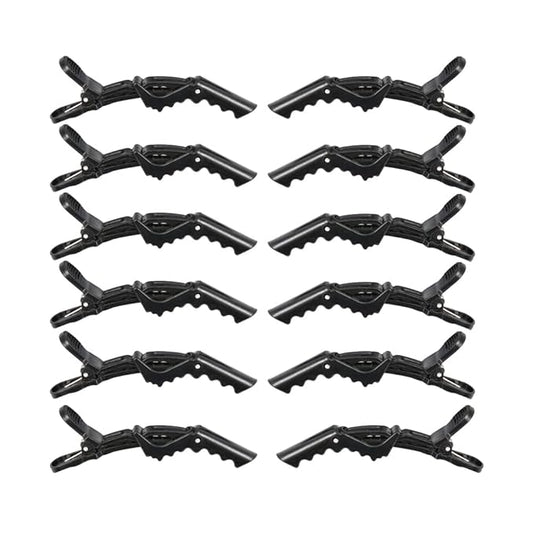 12 Pcs Alligator Hair Clips for Styling Sectioning Hair Clips for Women Wide Teeth Professional for Hair Salon Barber (Black)