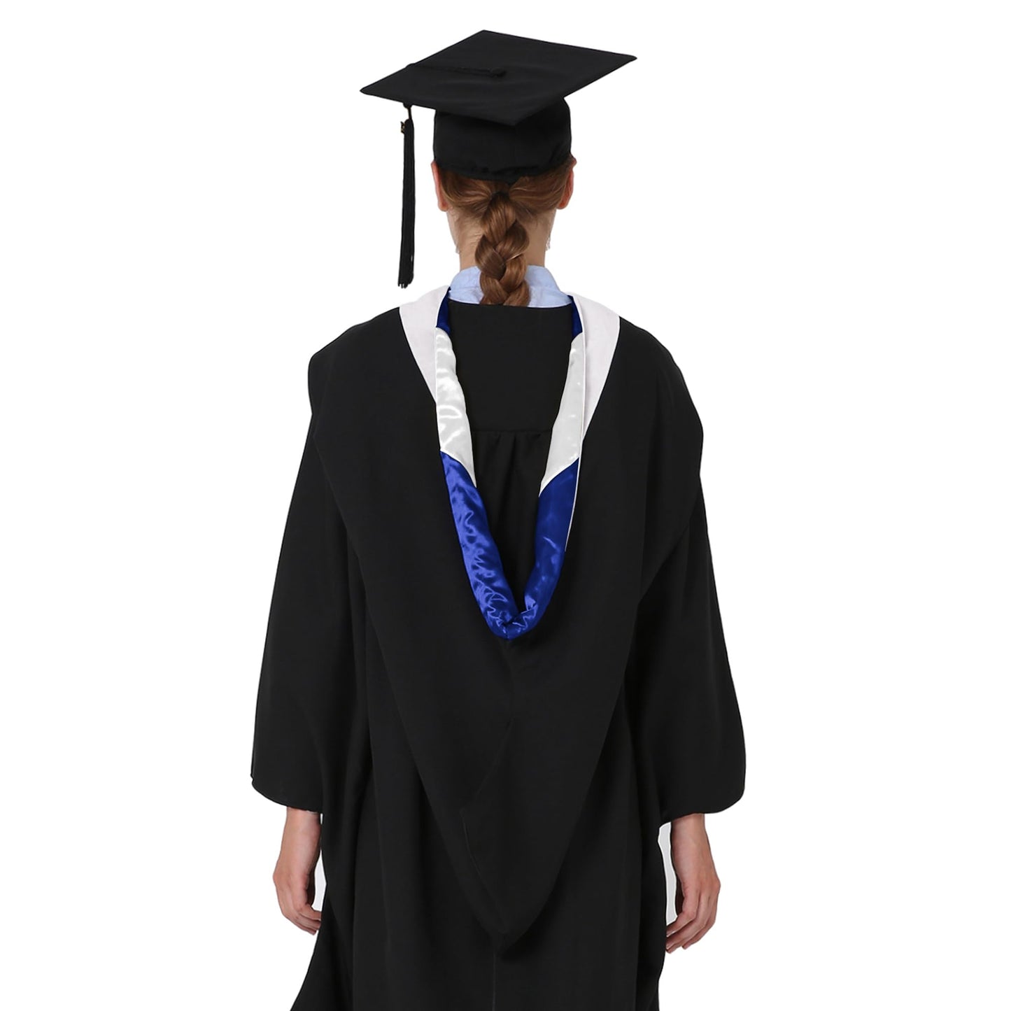 GraduationMall Unisex Deluxe Bachelor Graduation Hood - white/royalblue/white