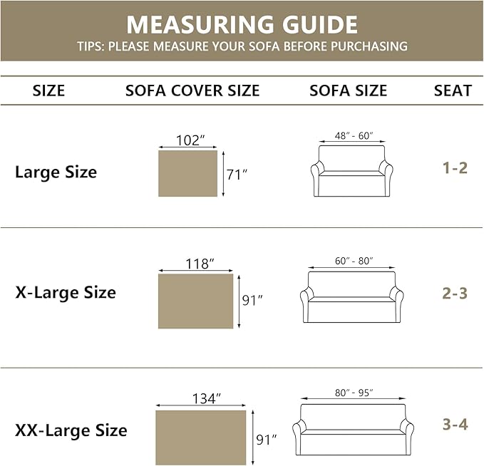 MYSKY HOME Beige Couch Covers Boho Style Chenille for 2 Cushion L-Shape Washable Couch Blanket with Tassel Pet Cushion Cover, 71" X102