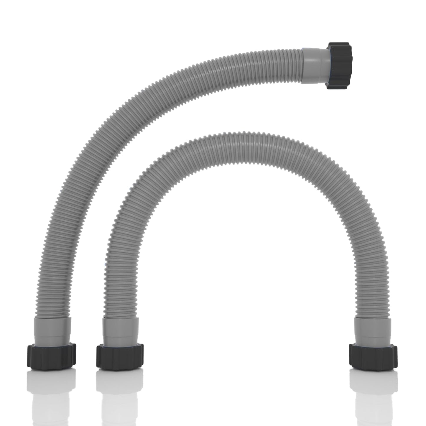 1.5" x 20" Pool Hose Replacement, Pack of 2 - Compatible with Above Ground Pools Filter Pump Hoses, Sand Filters, Saltwater Systems (1,500-2,500 GPH), Grey
