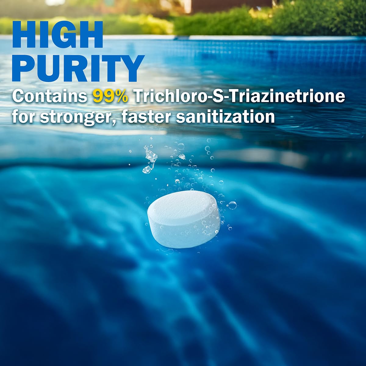 XtremeClear 5lbs 1" Chlorine Tabs for Swimming Pool Hot Tub & Spa Eliminate Bacteria & Algae Sanitizer Makes Water Clean & Crystal Clear Slow Dissolving, 5-Pounds