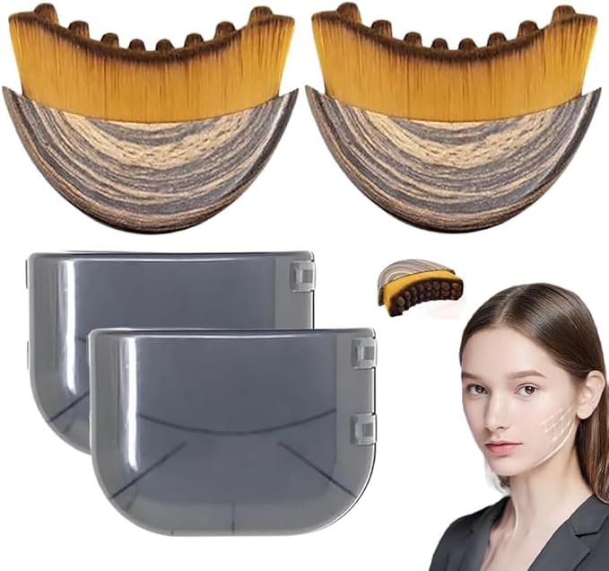 New Lymphatic Contour Face Brush, Dry Brushing Face Brush, Lymphatic Drainage Massager for Face, Chin & Jawline Sculpting,Fits to The Skin to Relieve Fatigue (2PCS)
