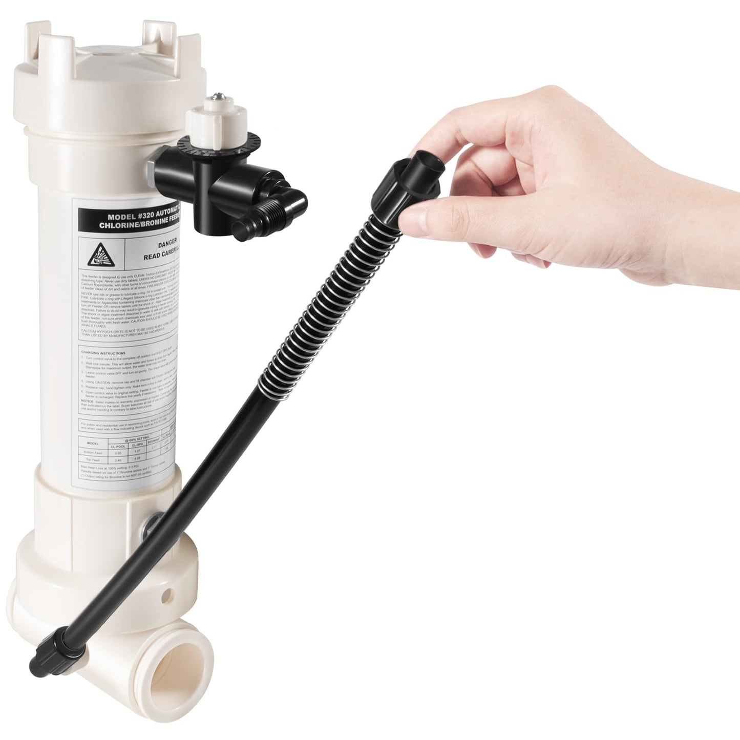 R171096 Pool Chlorinator, 320 Automatic in-Line Chlorine/Bromine Feeder Compatible with Rainbow 320, Upgraded Replacement for R171096 Chlorinator for Pools and Spas, for 6,500–70,000 Gallons