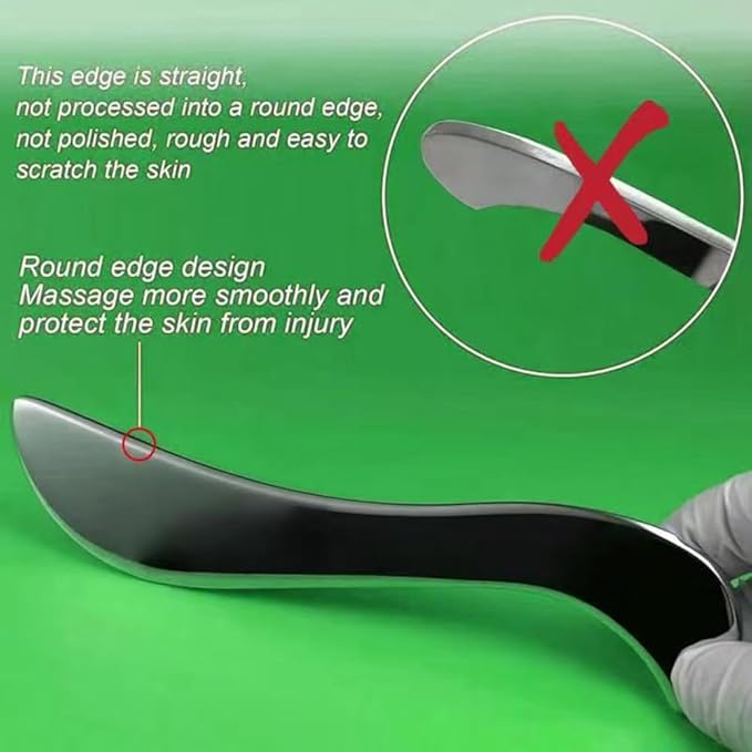Stainless Steel Muscle Scraper Tool, Gua sha Scraping Massage Tool IASTM Tools Great Soft Tissue Mobilization Tool(S1)
