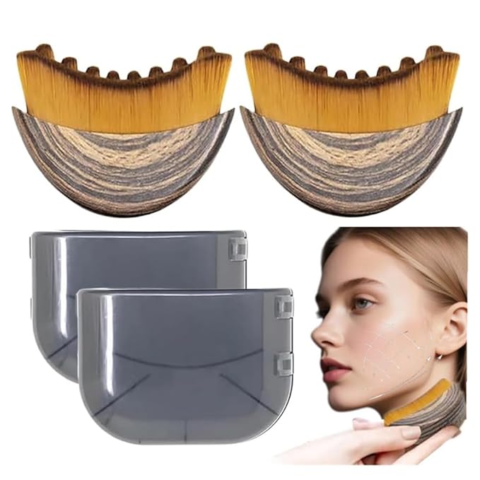1/2 PCS Lymphatic Contour Face Brush for Sculpting Ã¢ÂÂ Anti-Puffiness, Detox & Lift, Improves Skin Glow & Absorption (2 Pcs Contour Face Brush)