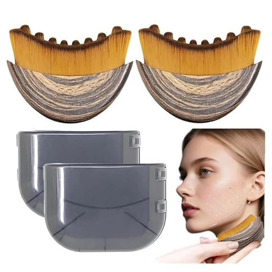 1/2 PCS Lymphatic Contour Face Brush for Sculpting Ã¢ÂÂ Anti-Puffiness, Detox & Lift, Improves Skin Glow & Absorption (2 Pcs Contour Face Brush)