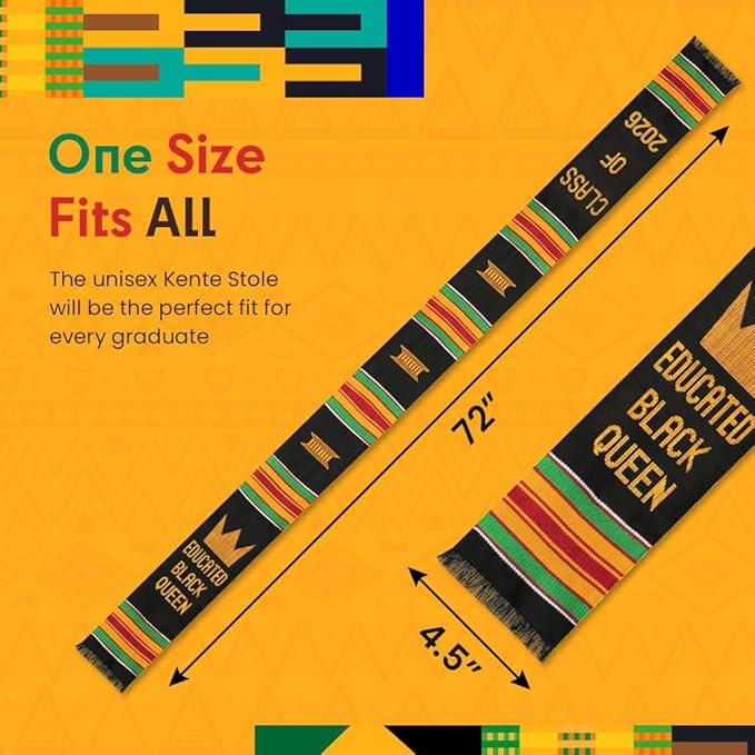 Kwabla's Kente Graduation Stole 2026 | Kente Stole Class of 2026 | Kente Graduation Sash 2026