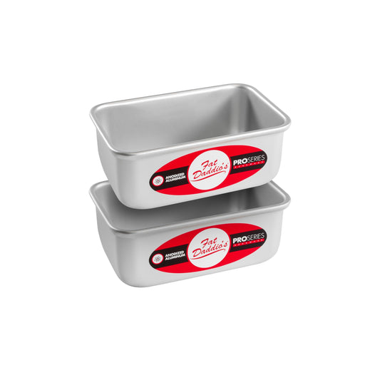Fat Daddio's BP-5639-2PK Anodized Aluminum Bread Loaf Pan, 4.875 x 2.75 x 2 inch, Set of 2