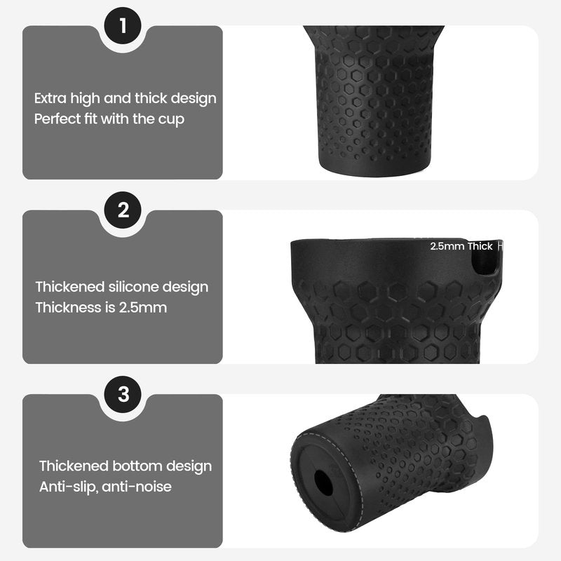 GardTok 40 OZ Silicone Boot Cover for Stanley Cup Accessories,Silicone Water Bottle Sleeve for Stanley Quencher H2.0 and Quencher Adventure Tumbler Cup (40oz, Black)