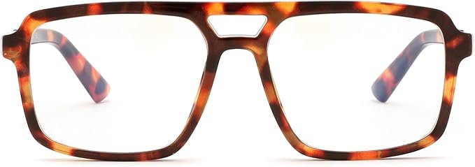 FEISEDY Retro Aviator Blue Light Glasses for Men Women Square Frame Computer Reading/TV/Phones Glasses B0209