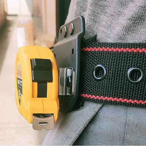 Measuring Tape Holder for Belt, Tape Measure Holster Holder, Holster for Drill with Belt Clip Hook, Yellow, 2Pack