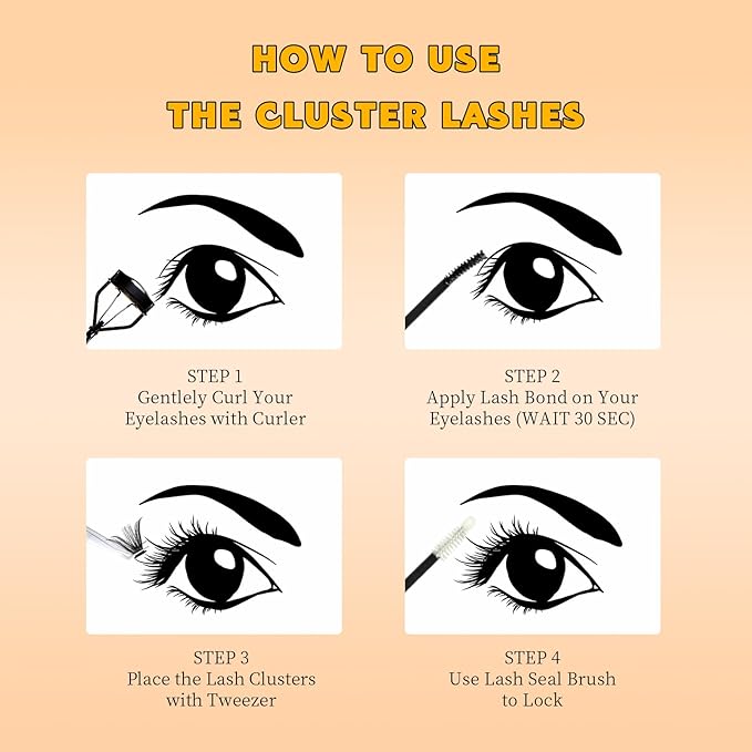 RITALASH Lash Clusters 384pcs 4 Style DIY Cluster Lashes Clusters Eyelash Extensions 10-16mm False Eyelashes Individual Lashes Wispy Lash Extension Natural Look(W02+W04+W05+W06 Lashes)