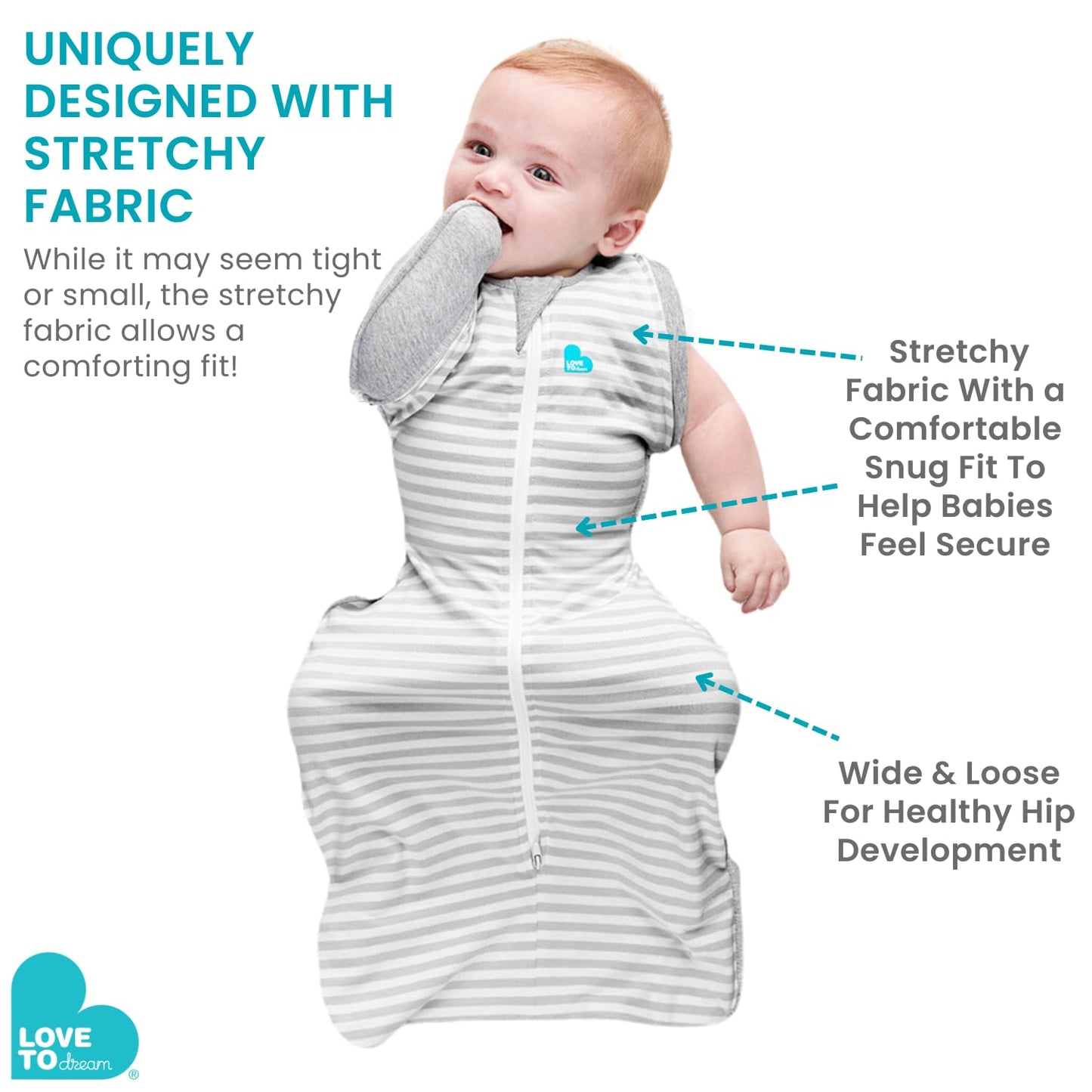 Love to Dream Swaddle Up Transition Bag Original, Arms Up Position, Light and Ultra Breathable Cotton - Sleep Bag - 1.0 TOG - (20-24°C) Ideal for Moderate Temps (Moon Olive, Large, 8.5–11kg)
