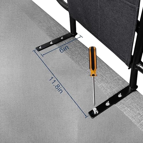 Bed Side Rail for Adjustable Bed, Screw Into Wooden Board Only, 17 inch Height for Mattress Less Than 10 Inches, 1 pc