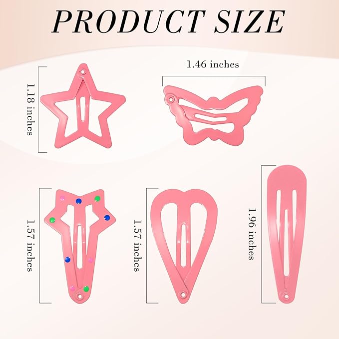 obeoby 82 Pcs 5 Styles Colorful Hair Clips for Girls, Metal Snap Hair Clips Cute Pattern Barrettes for Kids Baby Toddlers Accessories Birthday Gifts Easter Basket Stuffers