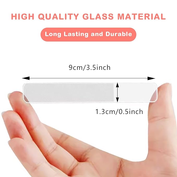 Glass Nail File, 2PCS Upgrade Nano Nail Shiner & Nail Buffers Polisher Crystal Acrylic Nail Care Manicure Tools for Home Salon or Travel Use