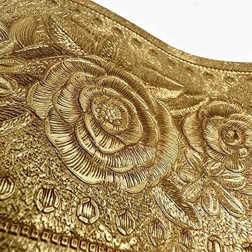Moyishi 5 Meters Royal Peony 3D Peel and Stick Waterproof Wall Border Easy to Apply (Gold)