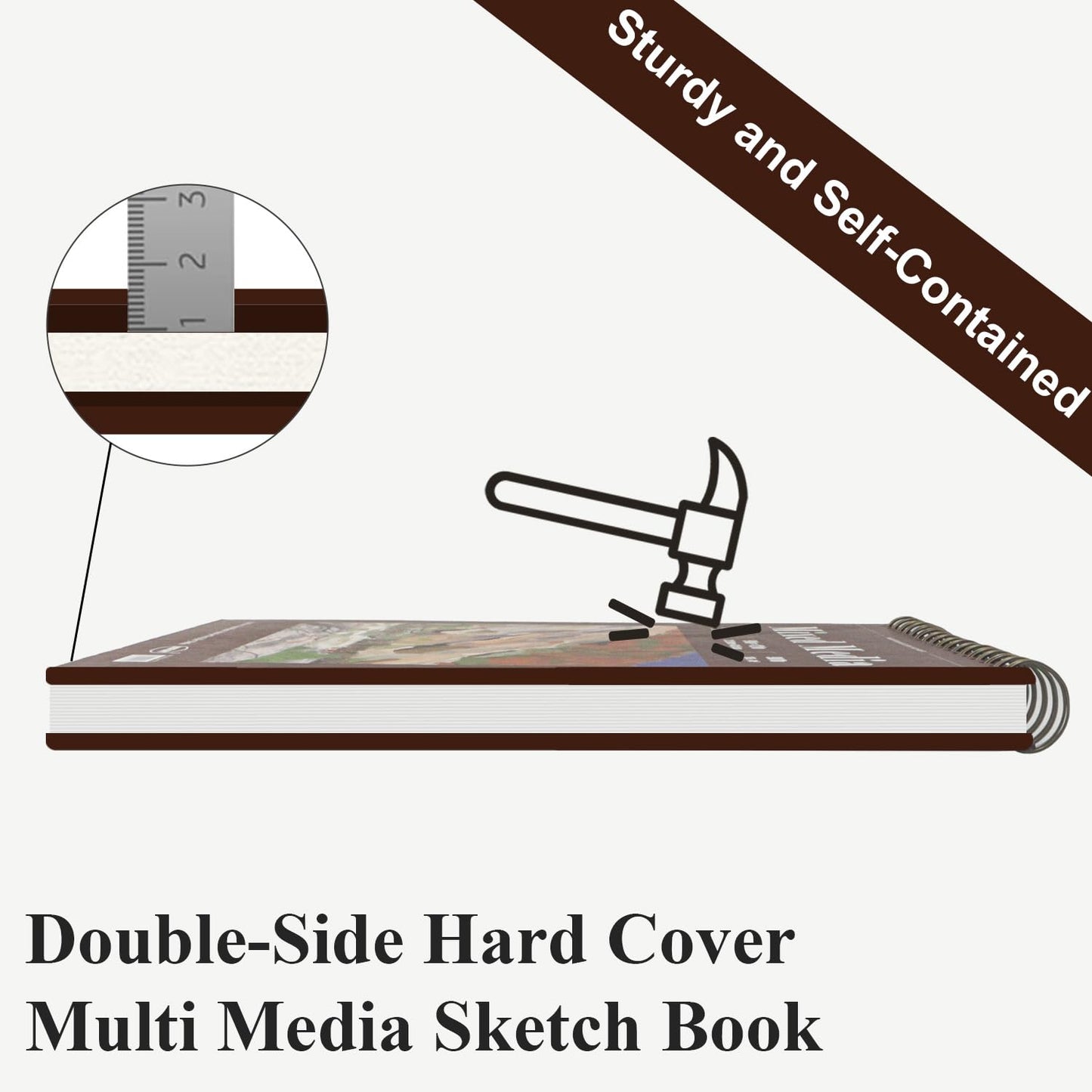 Mofuny Mixed Media Sketchbook 11x14, 50 Sheets - 110lb/180gsm Thick Paper for Painting | Mixed Media Pad & Water Color Sketch Books for Adults, Teens & Painting Supplies for Artists.